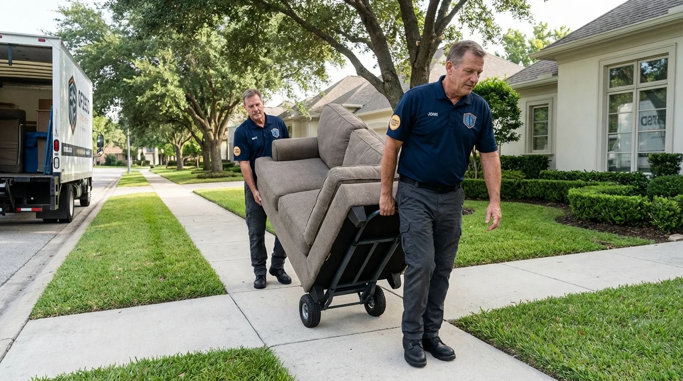 Local residential moving crew loading furniture in Fruitland Park, FL