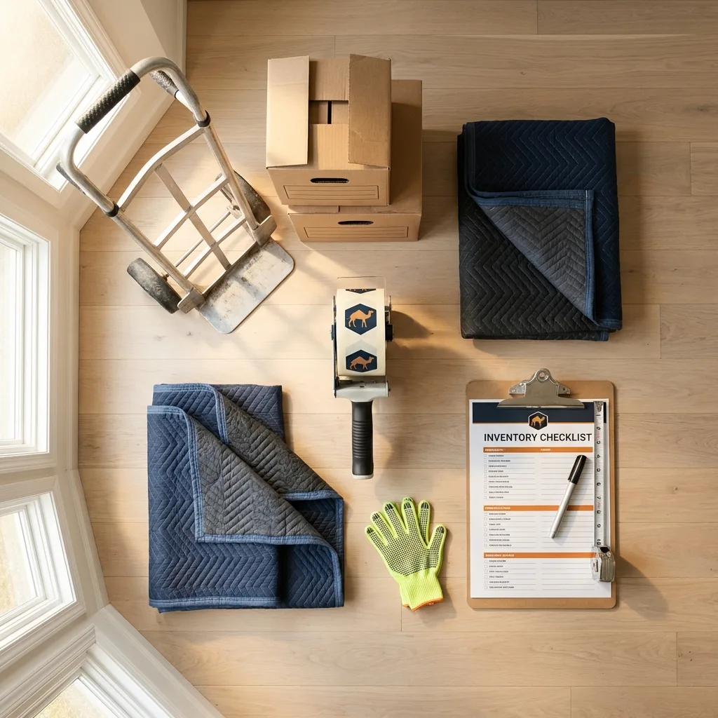 Professional moving supplies and packing materials layout for Fruitland Park residential relocations